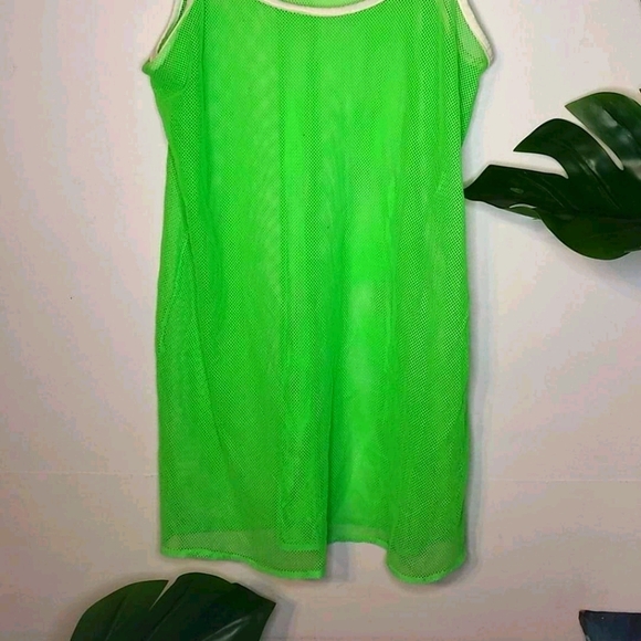 Fluorescent lime green mesh tank dress - Picture 2 of 2